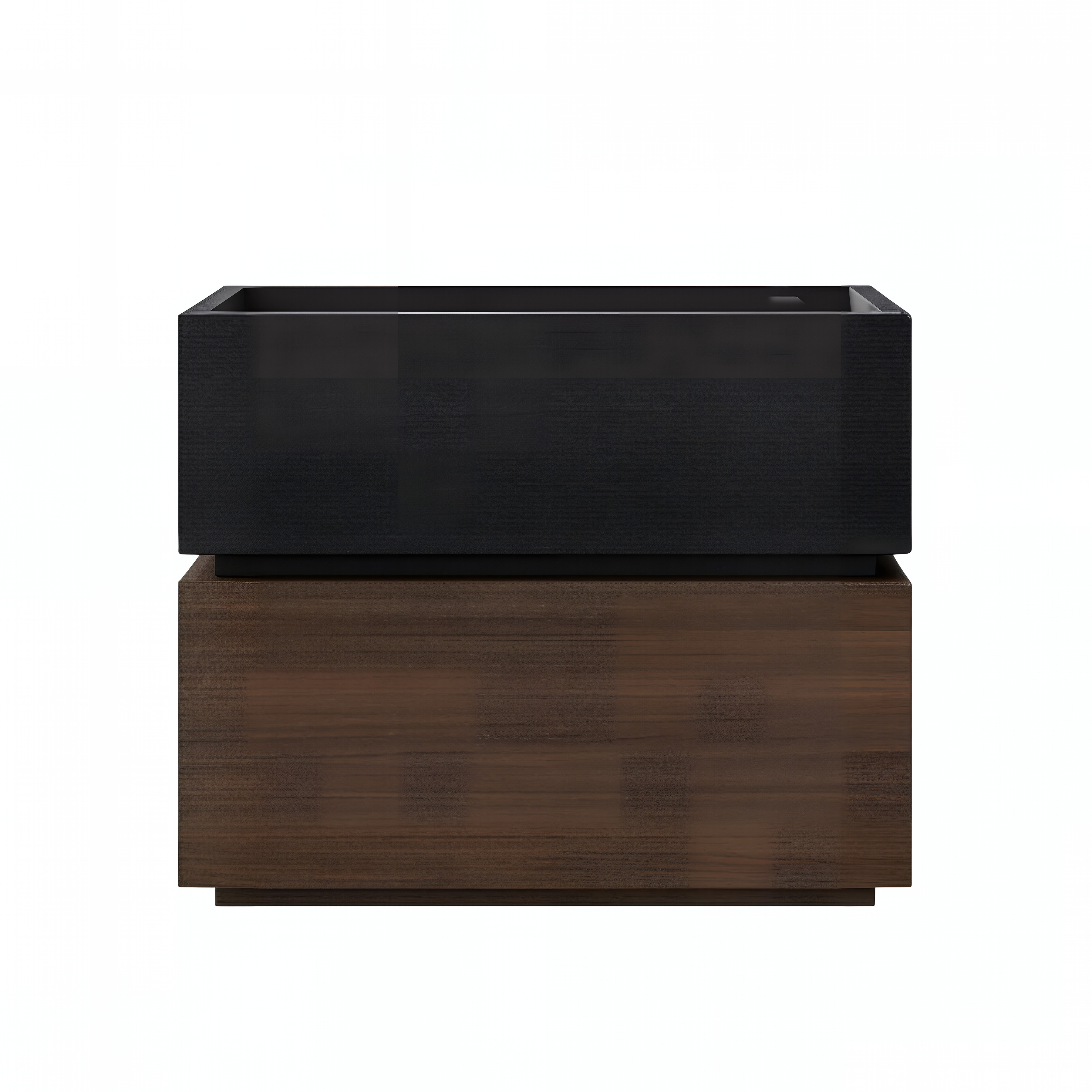 Contemporary Timber Bedside Cabinet with Raised Storage Tray