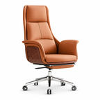 Modern High-Back Executive Office Chair with Reclining Footrest and Headrest