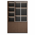 Executive Filing Cabinet with Glass Display and Concealed Storage