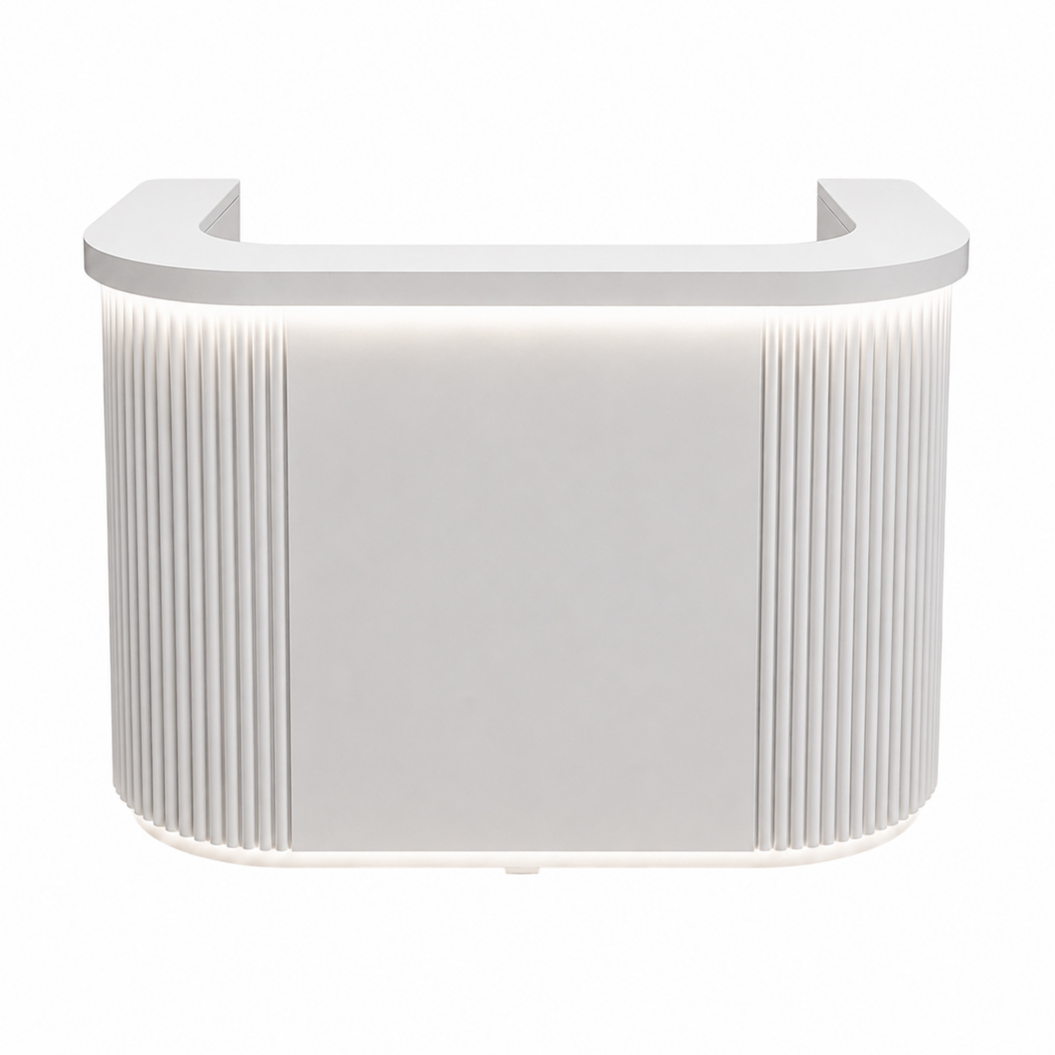 Fluted White Reception Counter for Retail Spaces