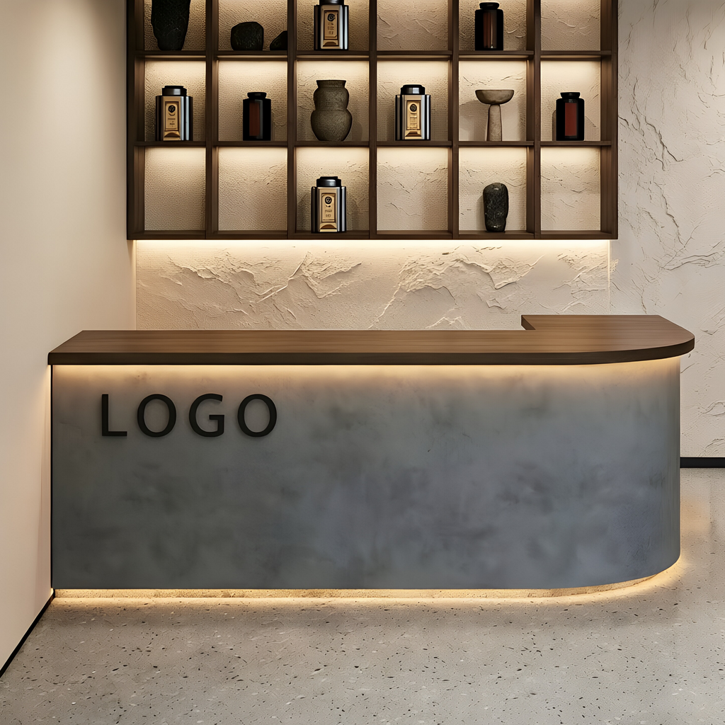 Sleek Reception Counter with Radius Profile