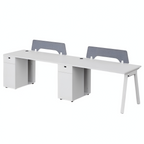Minimalist Bench Workstation with Screen Panels
