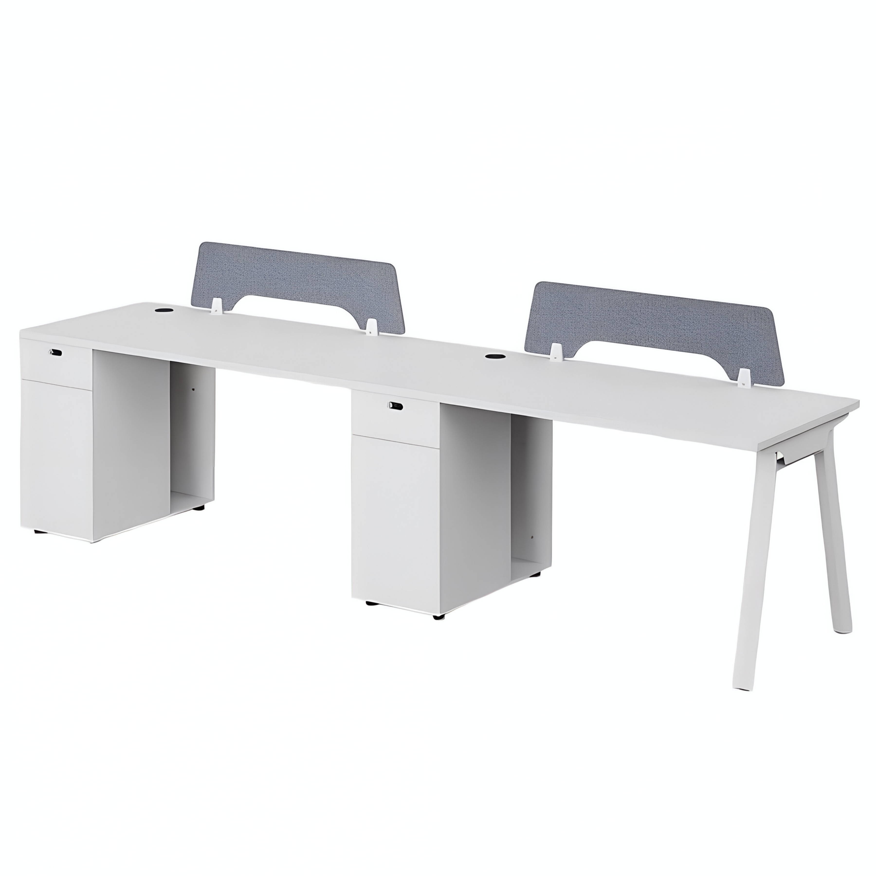 Minimalist Bench Workstation with Screen Panels