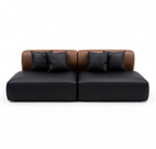 Modern Curved Leather Lounge Set Modular Sofa for Office Receptions Lobbies and Salons