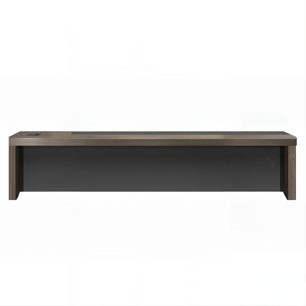 Luxury Executive Office Desk with LED Feature Panel and Integrated Power Hub