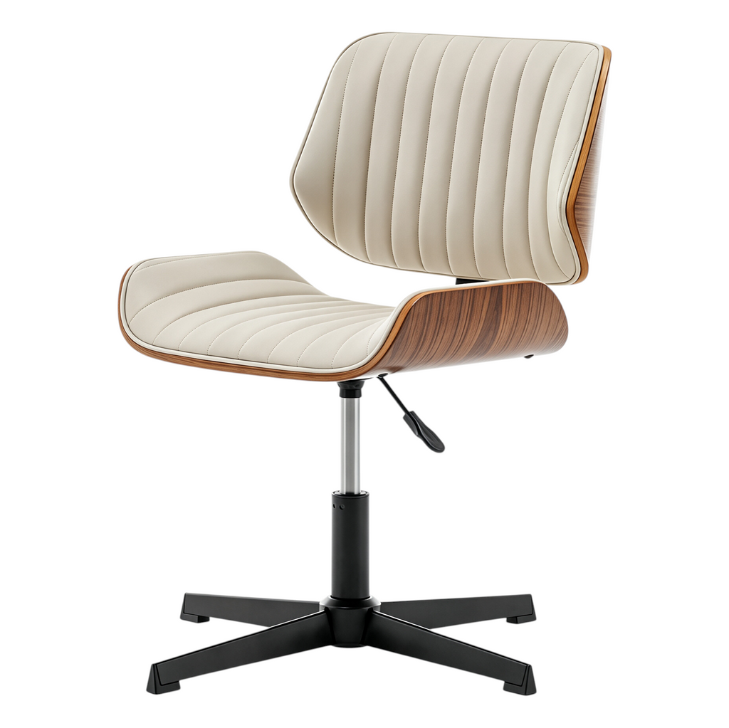 Modern Executive Office Chair with Leather & Wood