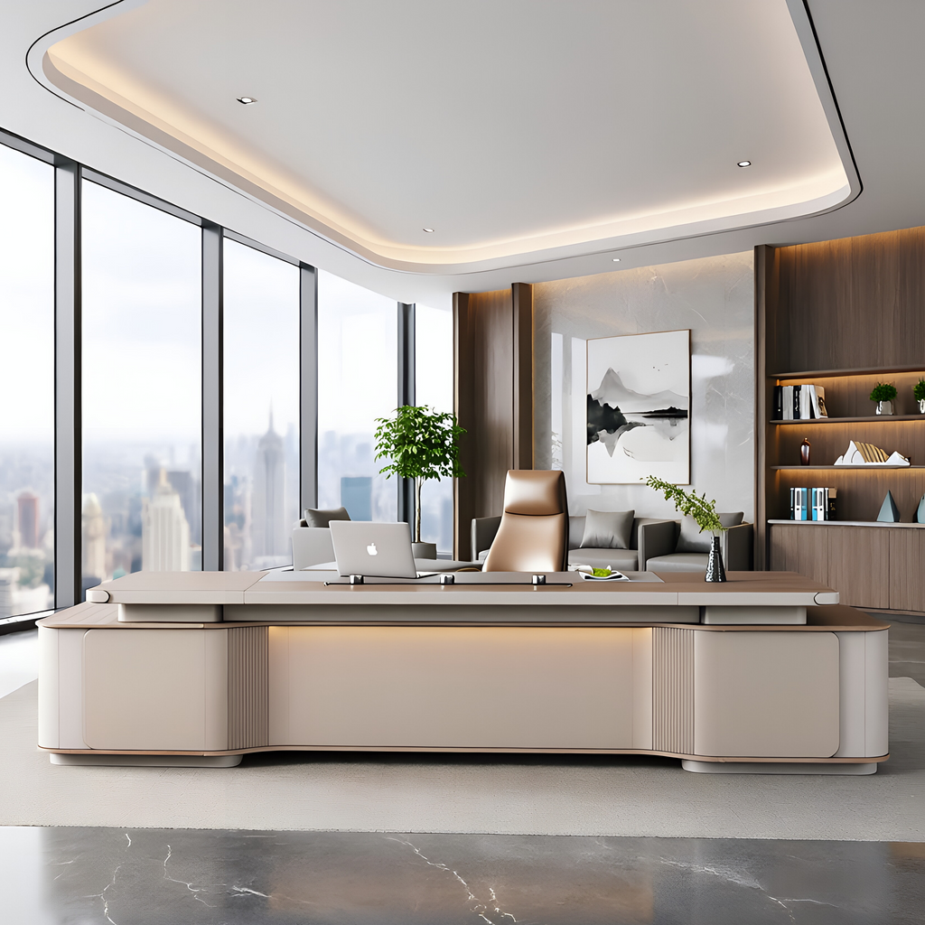 Designer Executive Desk with Rounded Edge Detail