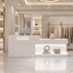 Modern Reception Desk with Display Shelf