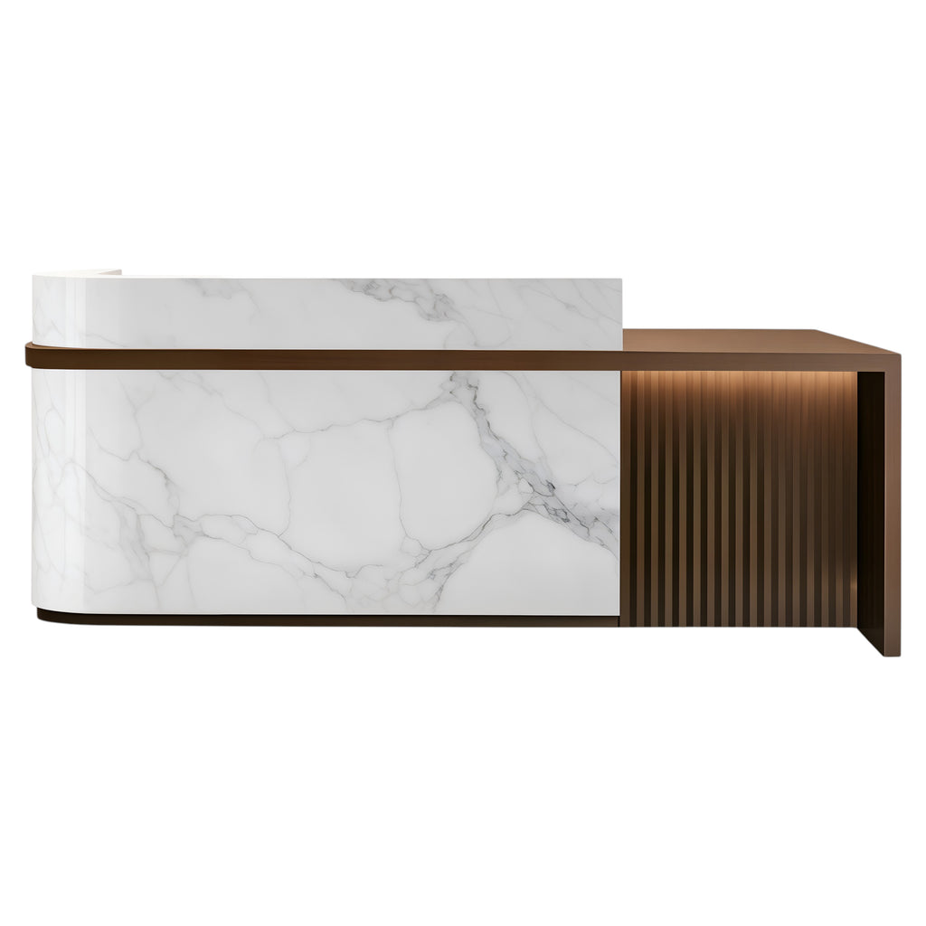 Premium Salon Reception Desk with LED Side Panel