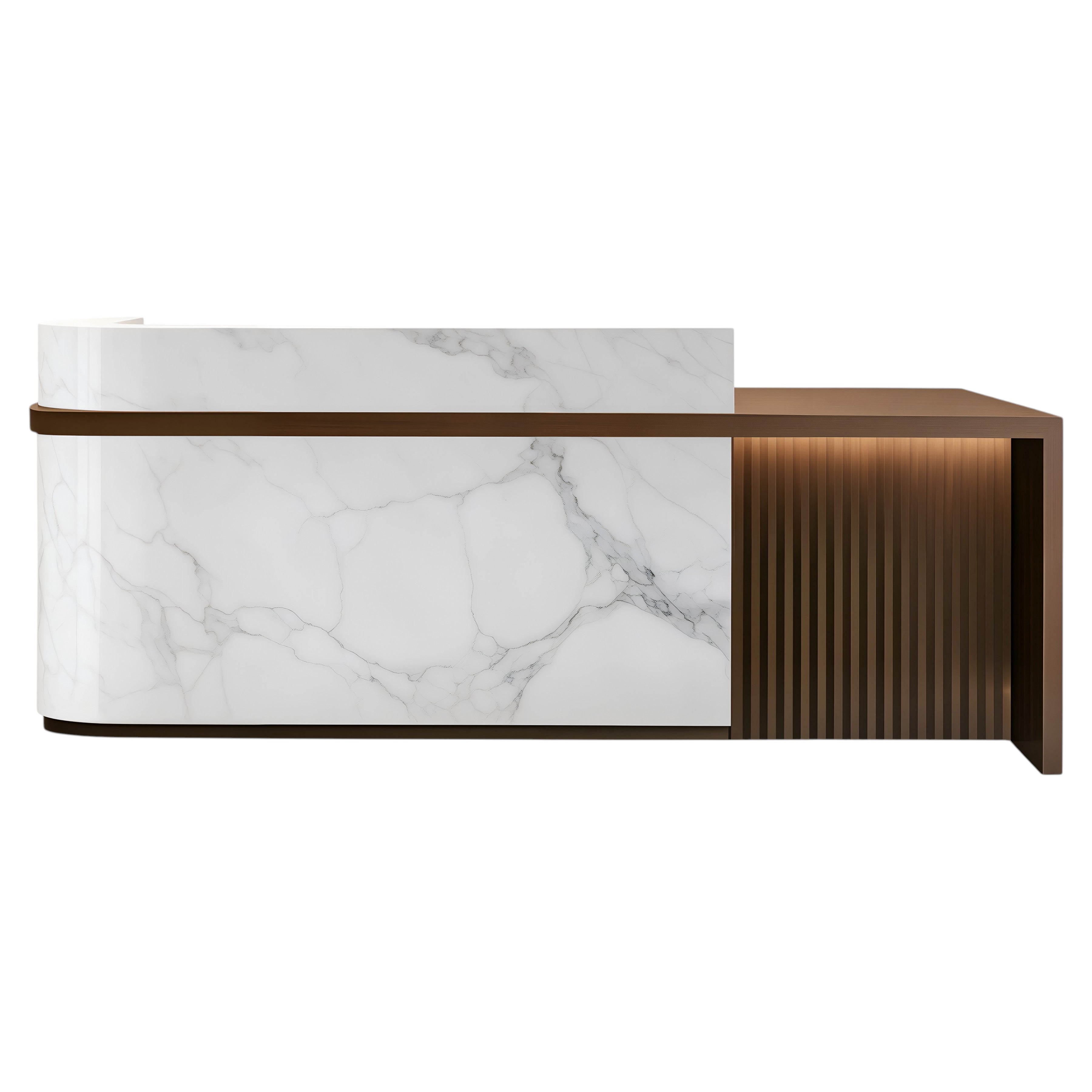 Premium Salon Reception Desk with LED Side Panel