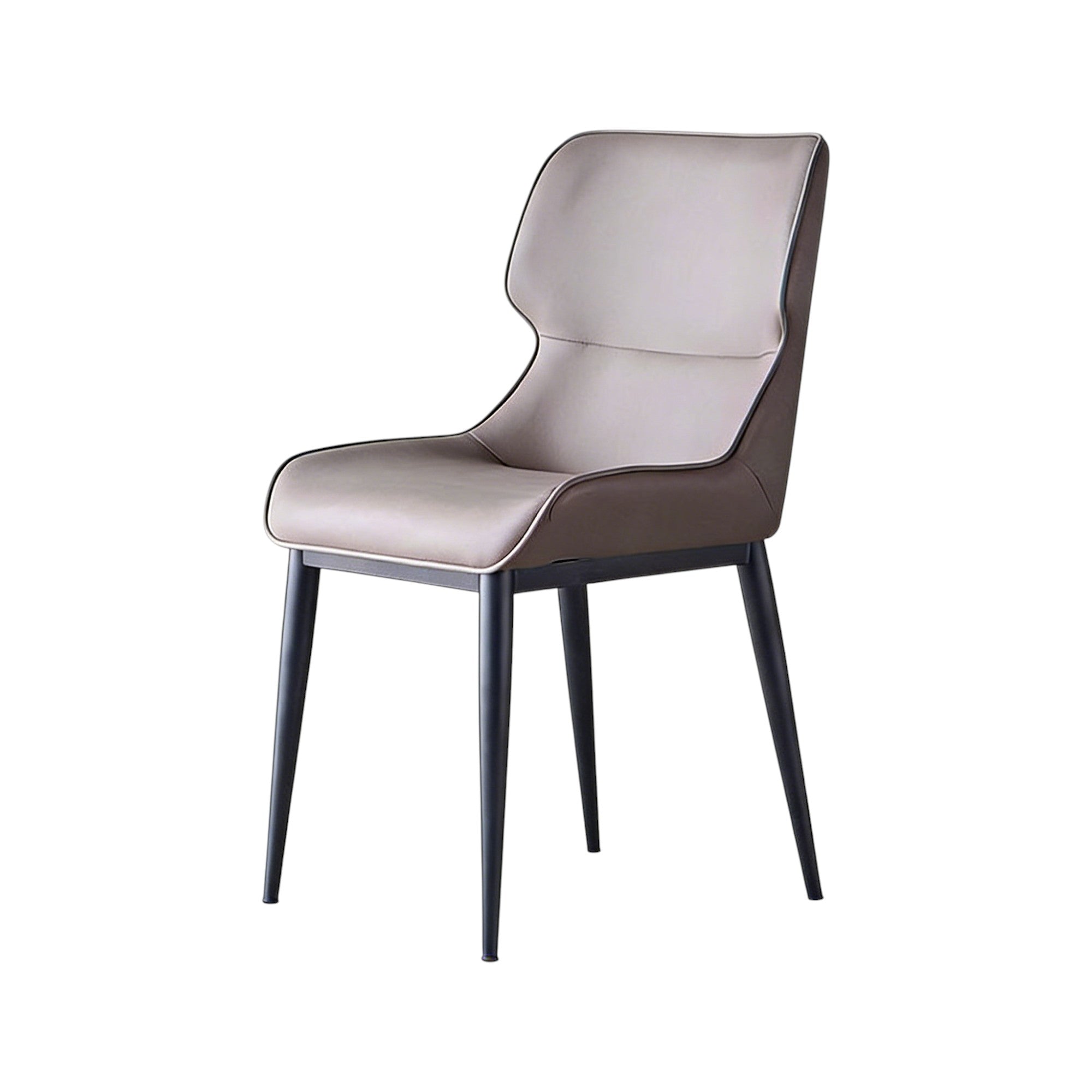 Modern Two Tone Upholstered Home Chair With Steel Legs