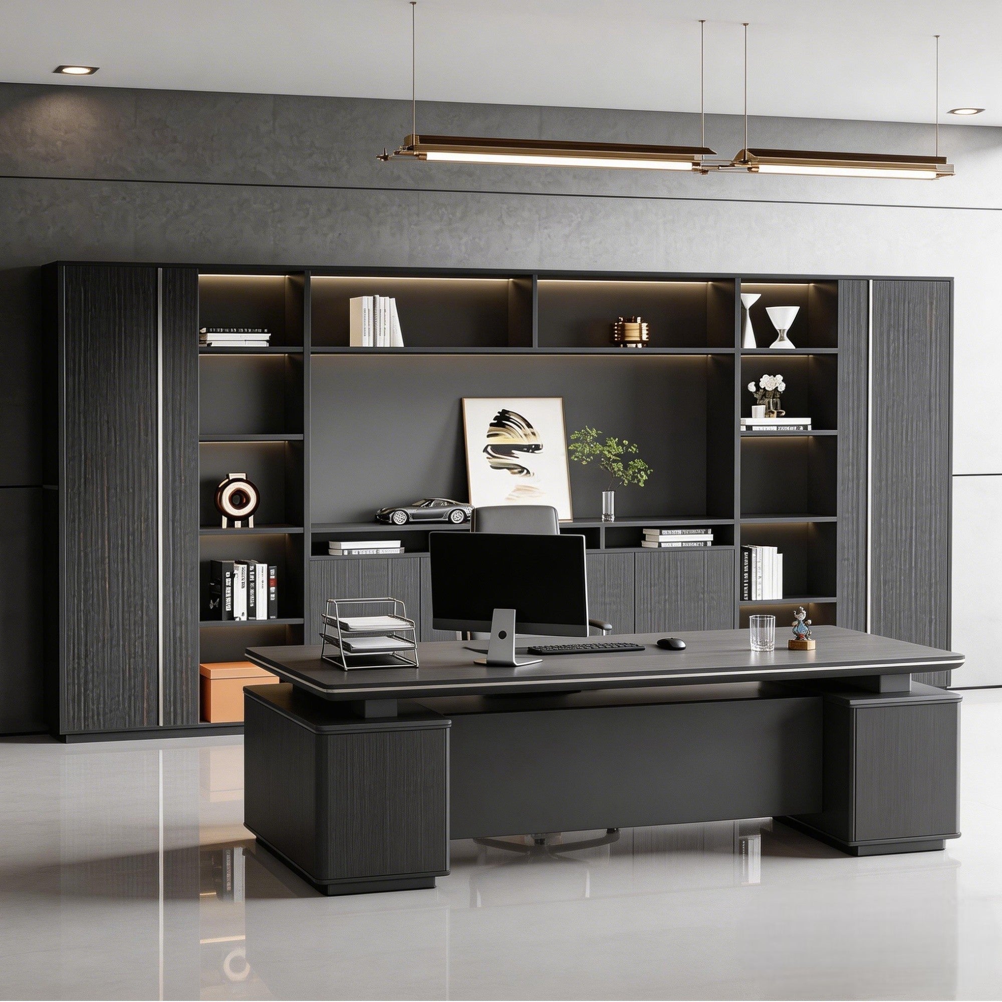 Executive Office Display and Storage Wall Unit