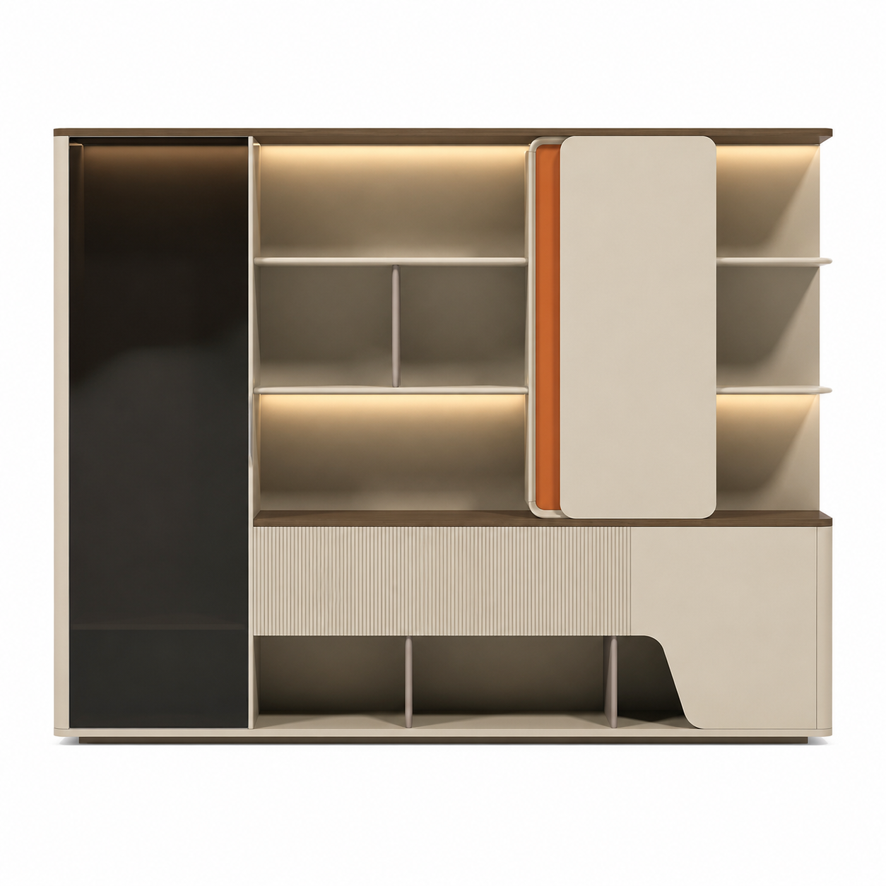 Modern Executive Storage Wall Unit with Wardrobe