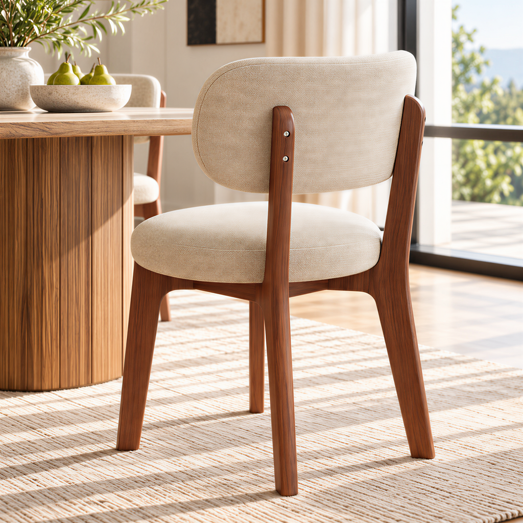 Modern Timber Dining Chair with Custom Upholstery Options