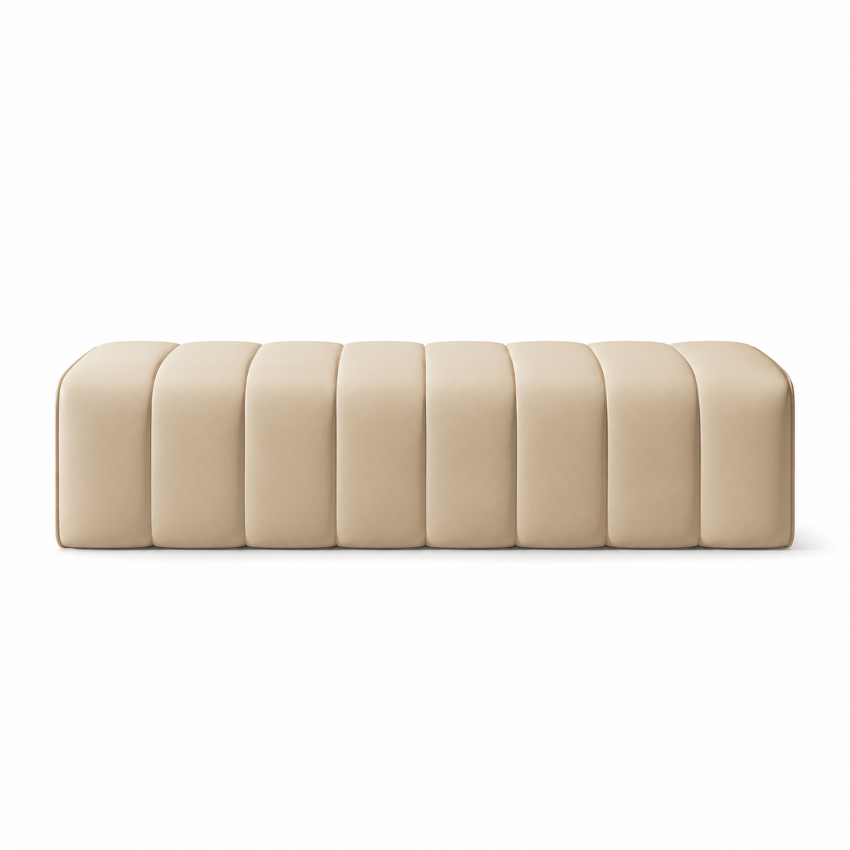 Modern PU Leather Channel Upholstered Bench Seat with Custom Colour