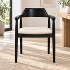 Modern Timber Dining Armchair with Customisable Seat Options