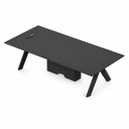 Black Executive Conference Table with Built-In Power Access