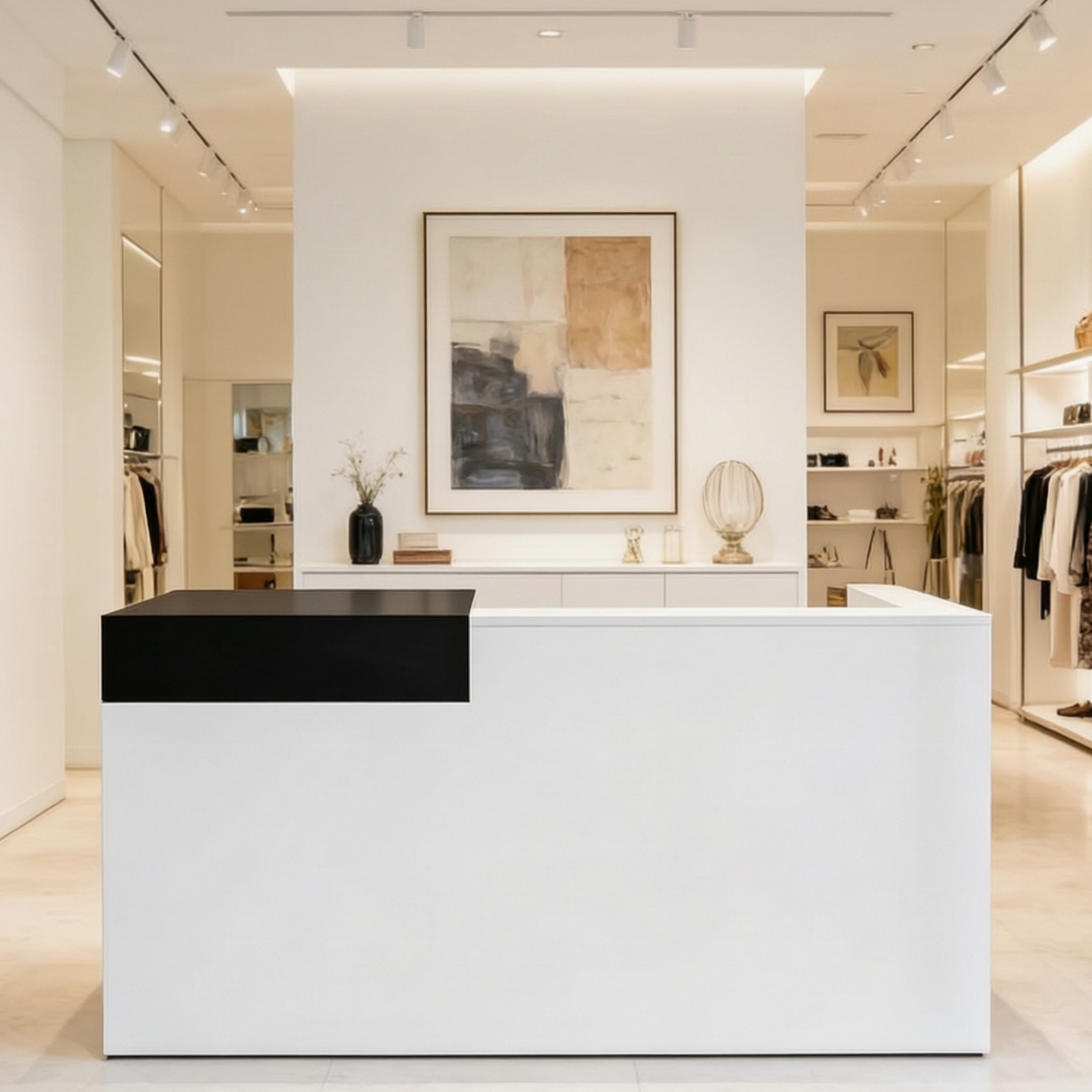 Multi-Functional Corner Reception Desk with Stylish Storage Solutions