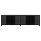 Executive Black Woodgrain Storage Wall Cabinet