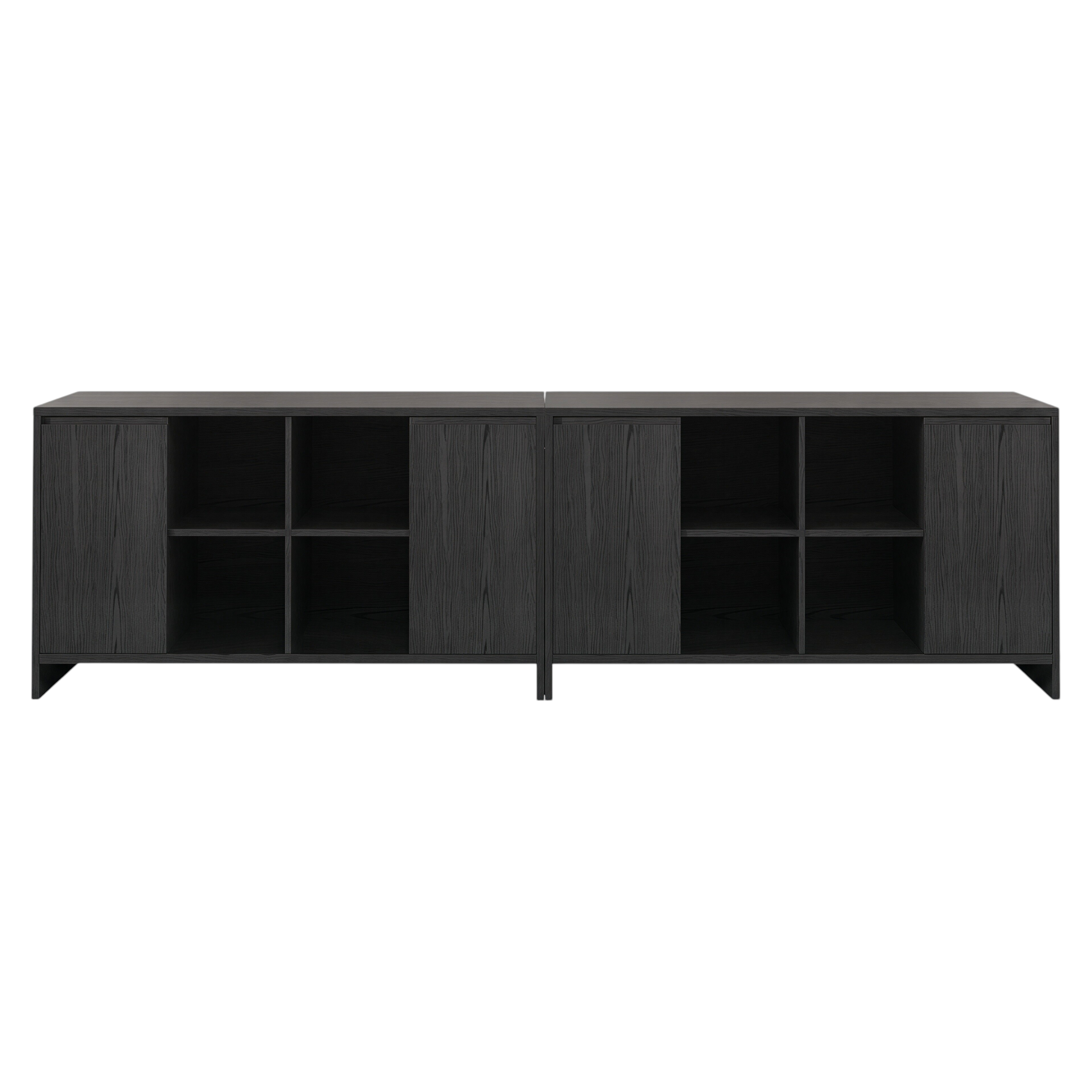 Executive Black Woodgrain Storage Wall Cabinet
