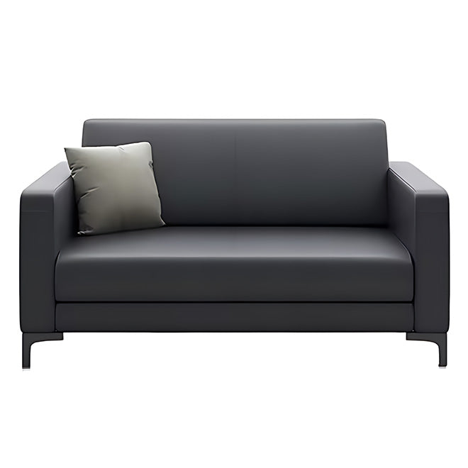 Commercial Reception Lounge Sofa Set in Black Leather