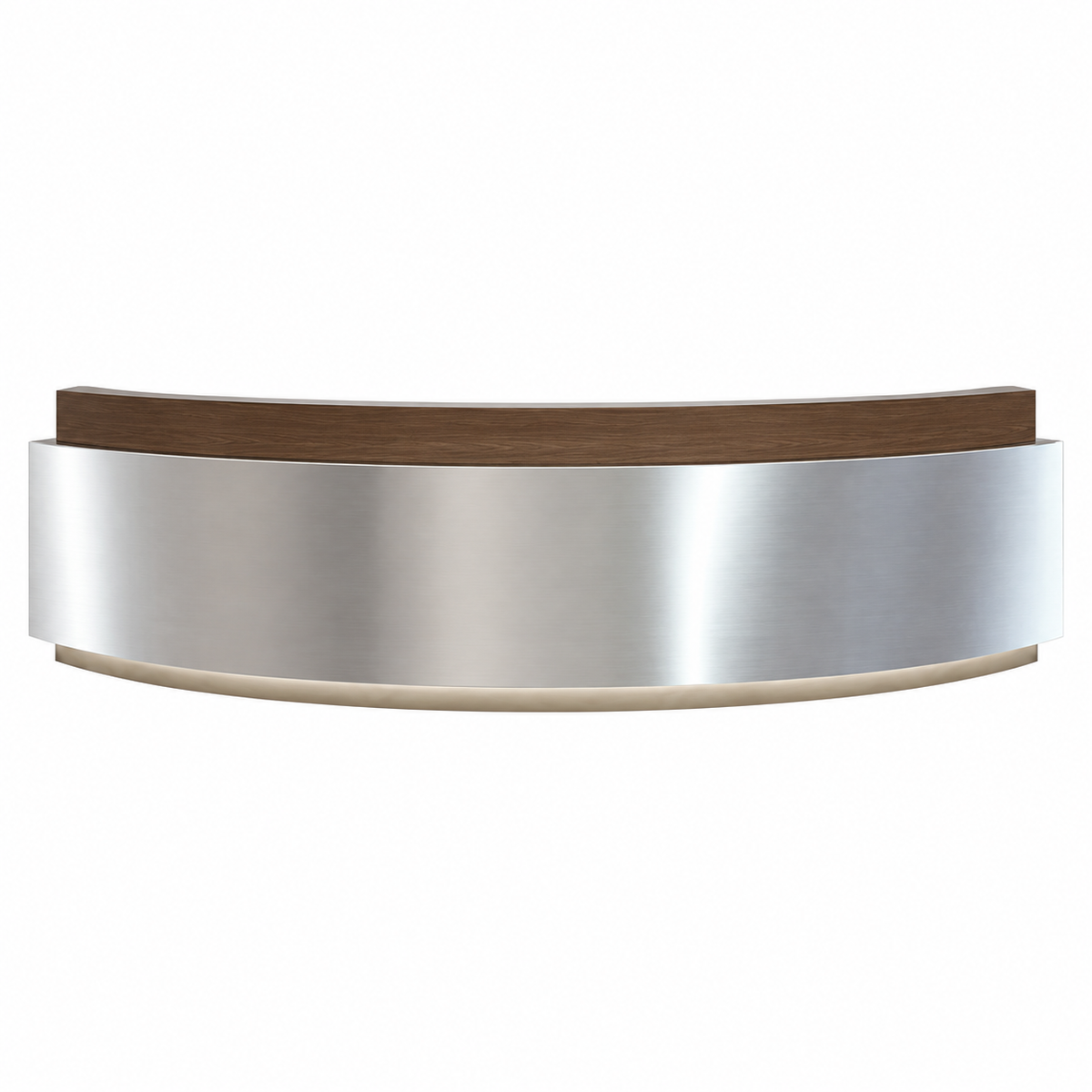 Contemporary Curved Reception Desk with Stainless Steel, LED and Custom Logo