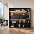 Modern Office Storage Cabinet with Illuminated Display Sections