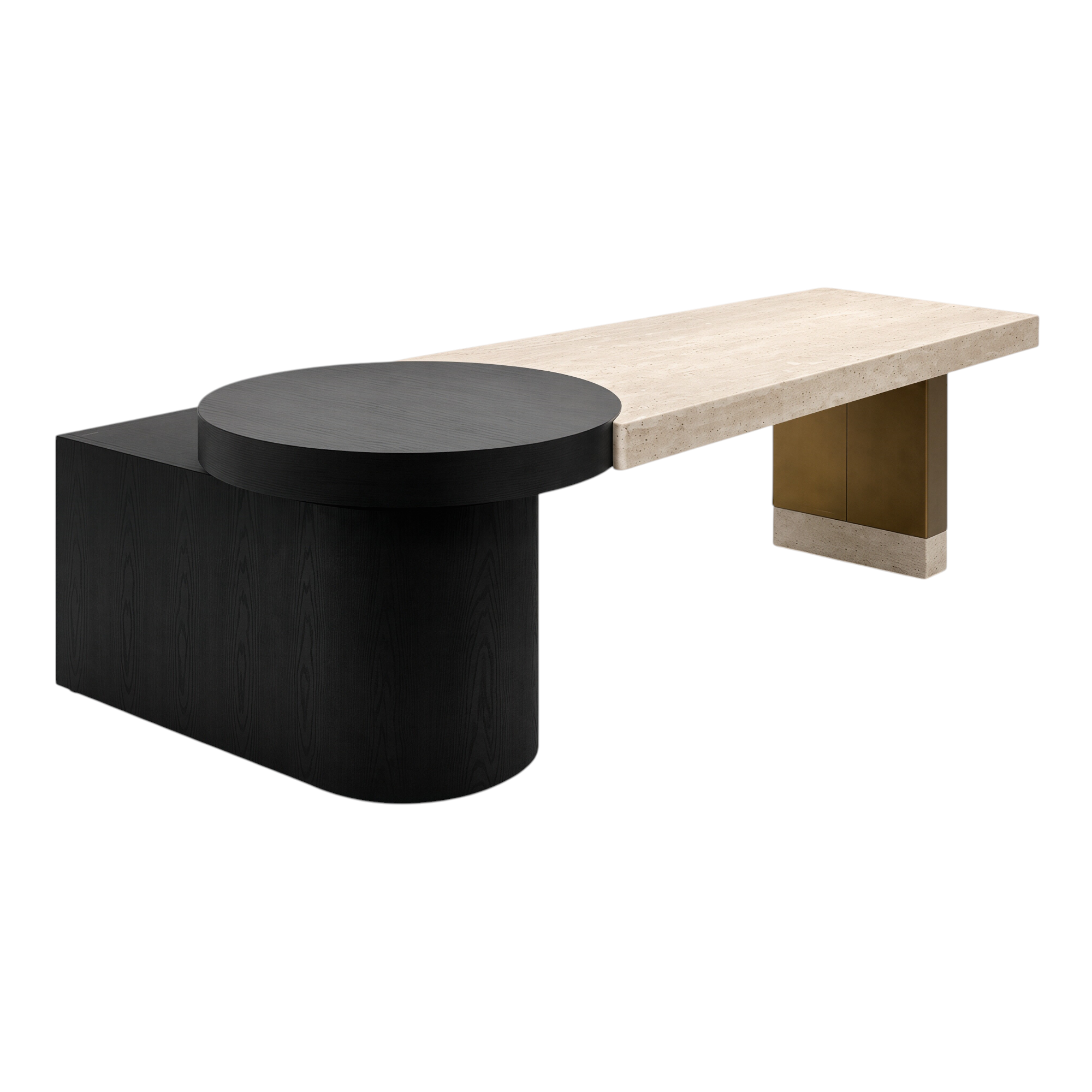 Solid Timber Executive Tea Table with Integrated Round Extension