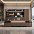 Urban Walnut Executive Desk with Storage