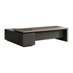 Modern Executive Office Desk with Aluminium Edge Trim and Integrated Cable Management