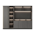 Illuminated Office Storage Cabinet with Wardrobe