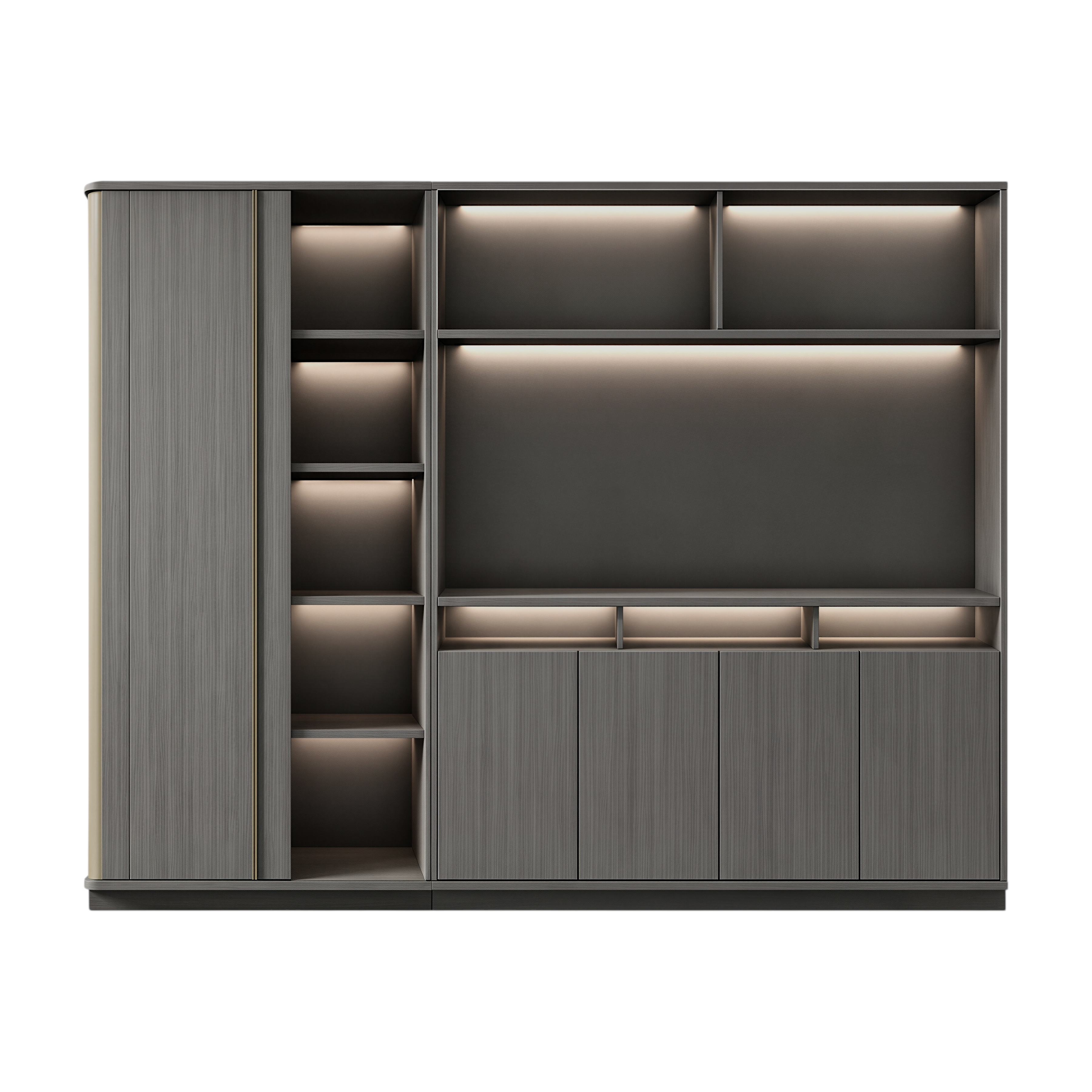 Illuminated Office Storage Cabinet with Wardrobe