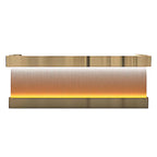 Stainless Steel Salon Reception Desk with LED Acrylic Front