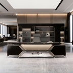 Designer Executive Desk with Storage Credenza