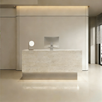 Stone-Look Linear Reception Counter with LED Plinth