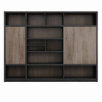Modern Two-Tone Office Storage Cabinet with Open Shelving