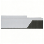Modern White LED Reception Counter with Fluted Front Panel