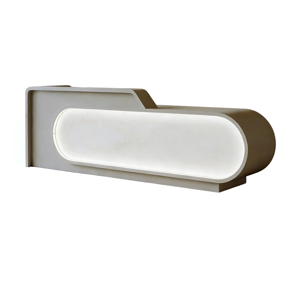 Modern LED Lit Office Reception Desk Eco Friendly E1 Grade with Lockable Storage