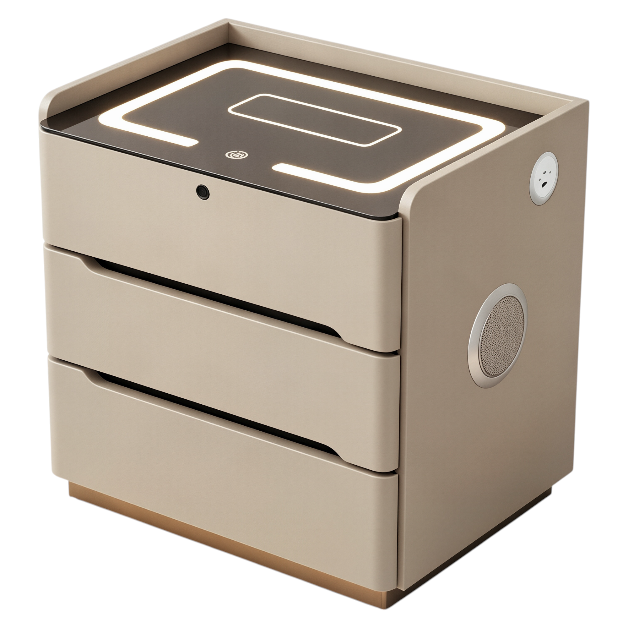 Smart Bedside Table with Wireless Charging and LED Light