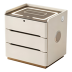 Smart Bedside Table with Wireless Charging and LED Light