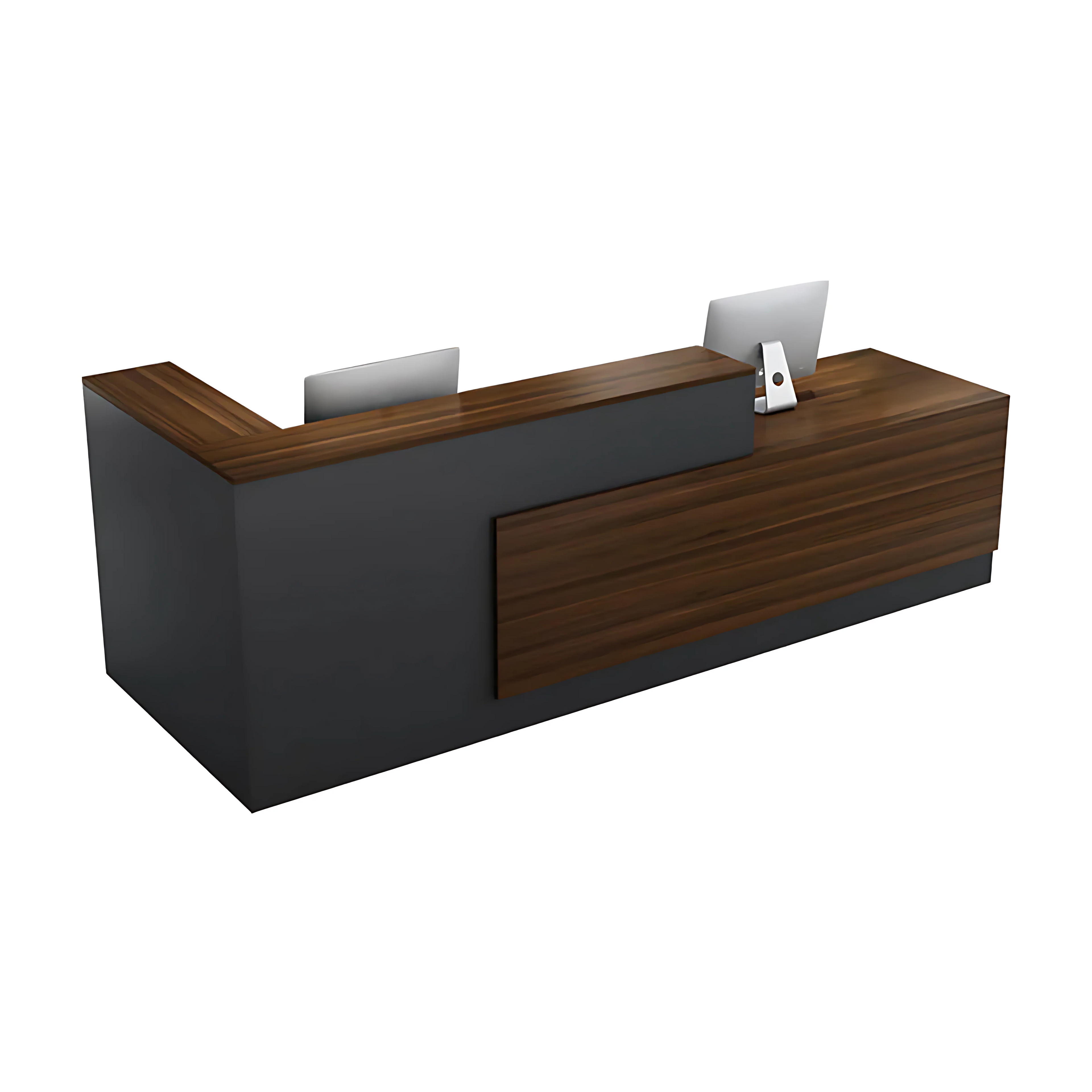 L-Shaped Reception Desk with Colour-Blocked Design