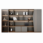 Contemporary Office Storage Cabinet with LED Display Shelves