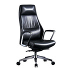 Premium Executive Leather Office Chair with Ergonomic Lumbar Support and Reinforced Aluminum Base
