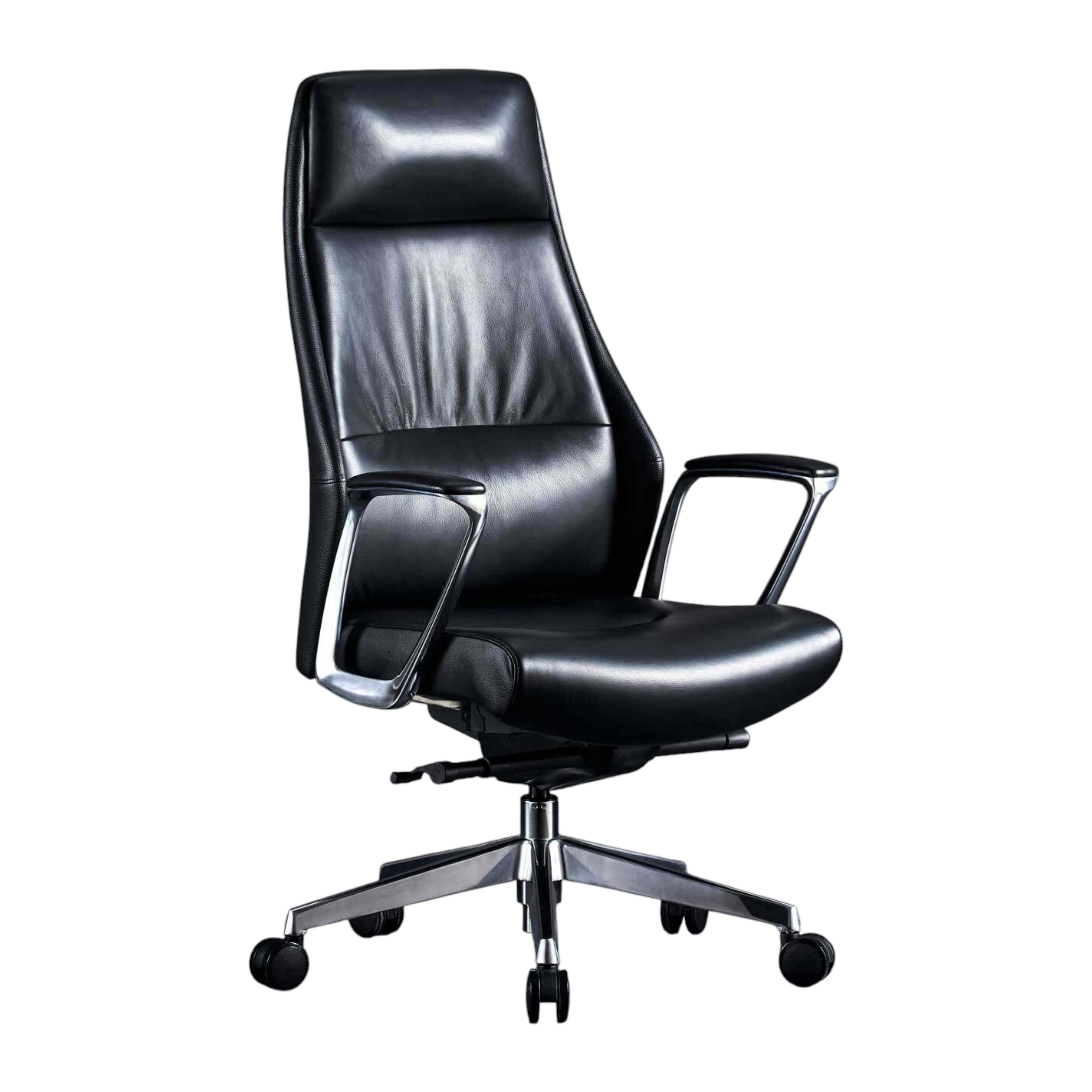 Premium Executive Leather Office Chair with Ergonomic Lumbar Support and Reinforced Aluminum Base