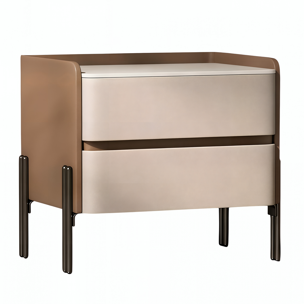 Luxury Bedside Table with Hidden Pull Design