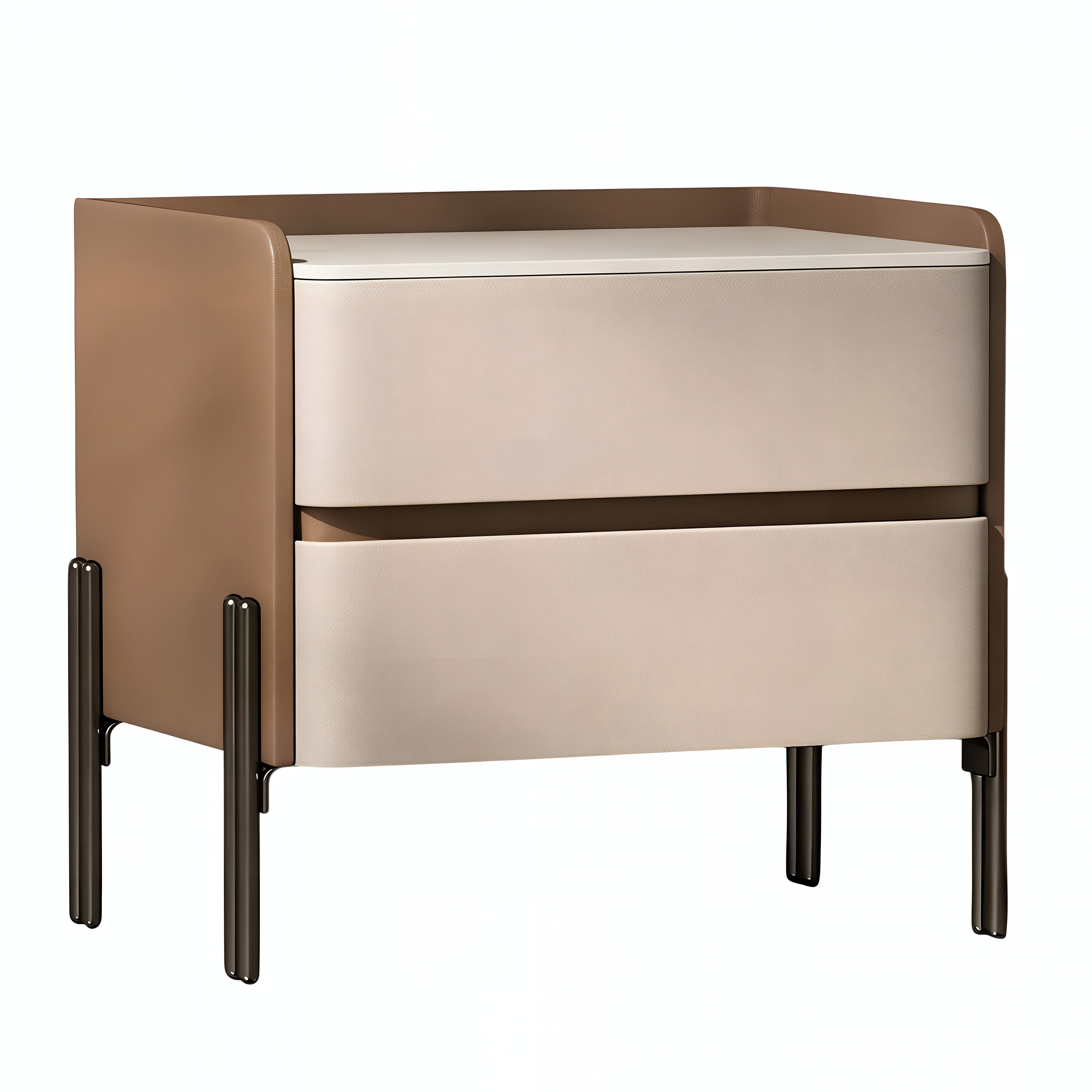 Luxury Bedside Table with Hidden Pull Design