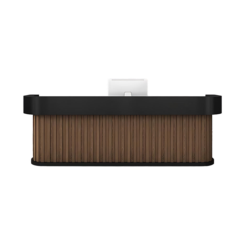 Designer Reception Desk with Timber Textured Finish