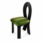 Modern Armless Chair with Upholstered Seat and Rounded Back