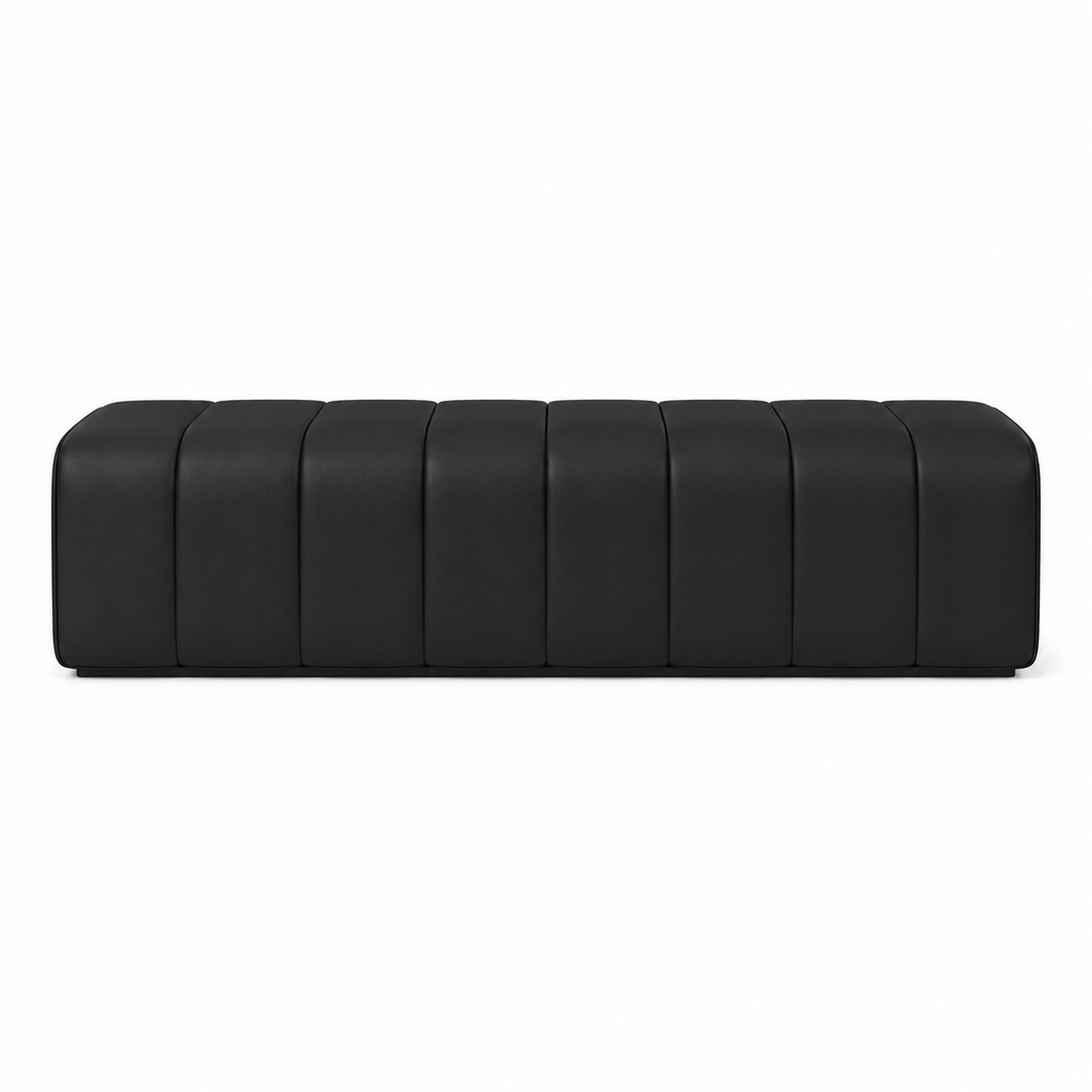 Modern PU Leather Channel Upholstered Bench Seat with Custom Colour
