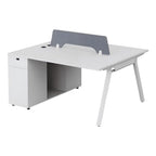 Minimalist Bench Workstation with Screen Panels